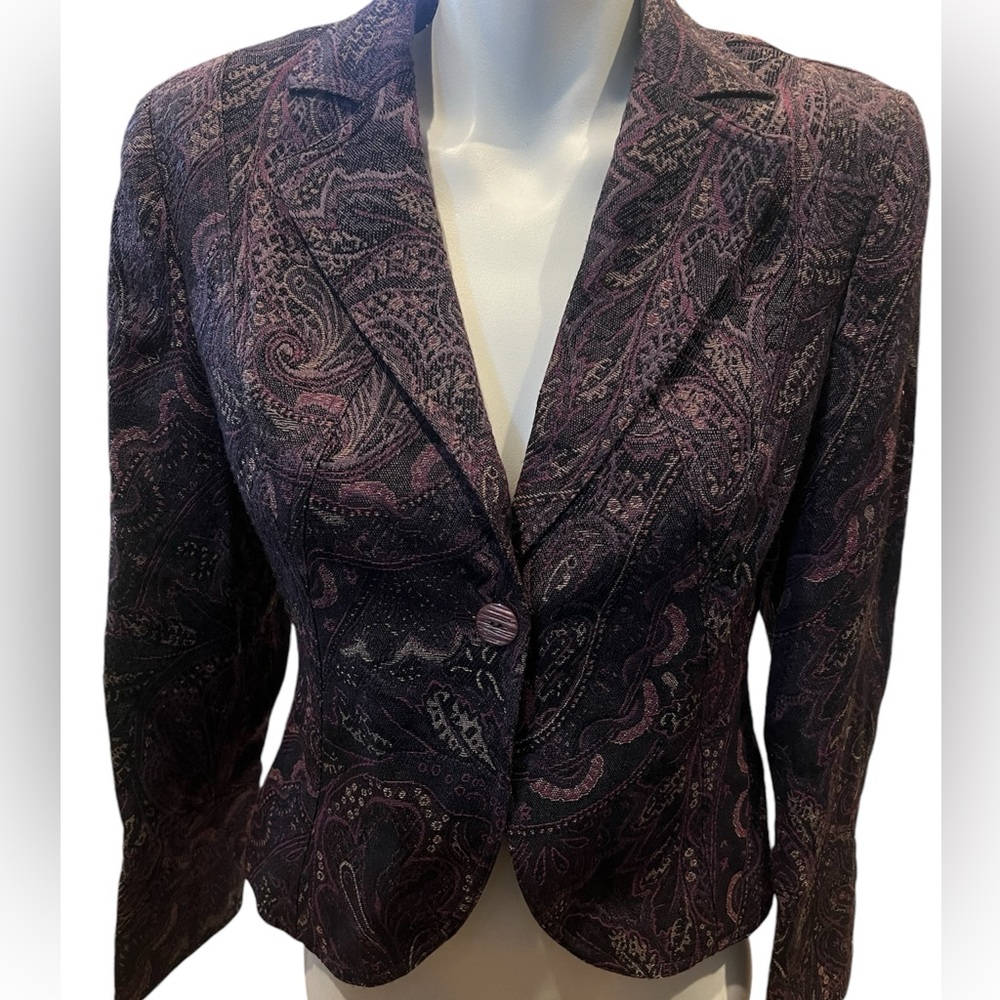 SIGNATURE BY LARRY LEVINE WOOL BLEND PAISLEY SUIT JACKET/ BLAZER‎